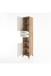 Hyperion Dolap 4 Raflı 2 Çekmeceli 2 Kapaklı 44x44x221 Çam-Aytaşı