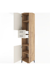 Hyperion Dolap 4 Raflı 2 Çekmeceli 2 Kapaklı 44x44x221 Çam-Aytaşı
