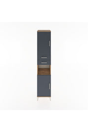 Hyperion Dolap 4 Raflı 2 Çekmeceli 2 Kapaklı 44x44x221 Çam-Antrasit