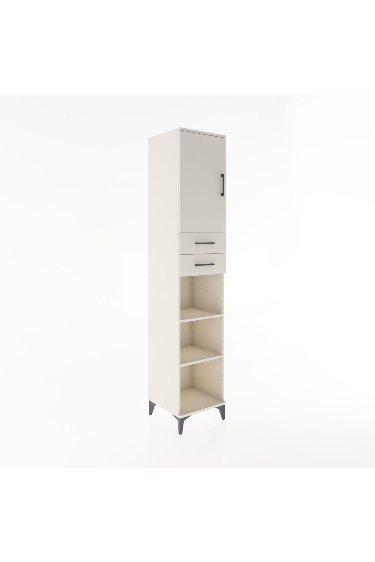 Hyperion Dolap 4 Raflı 2 Çekmeceli Tek Kapaklı 44x44x221 - S61M237V1B