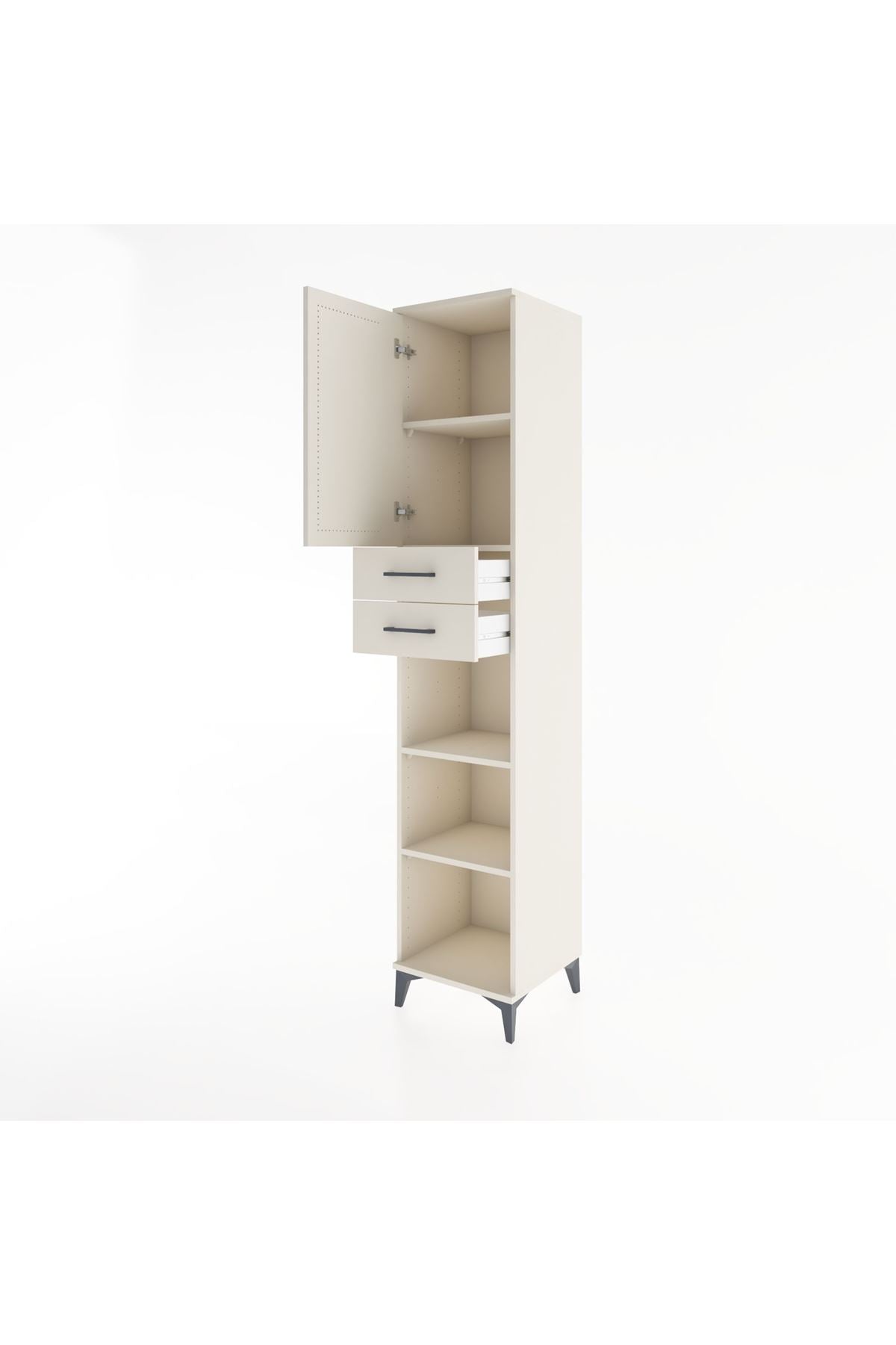 Hyperion Dolap 4 Raflı 2 Çekmeceli Tek Kapaklı 44x44x221 - S61M237V1B