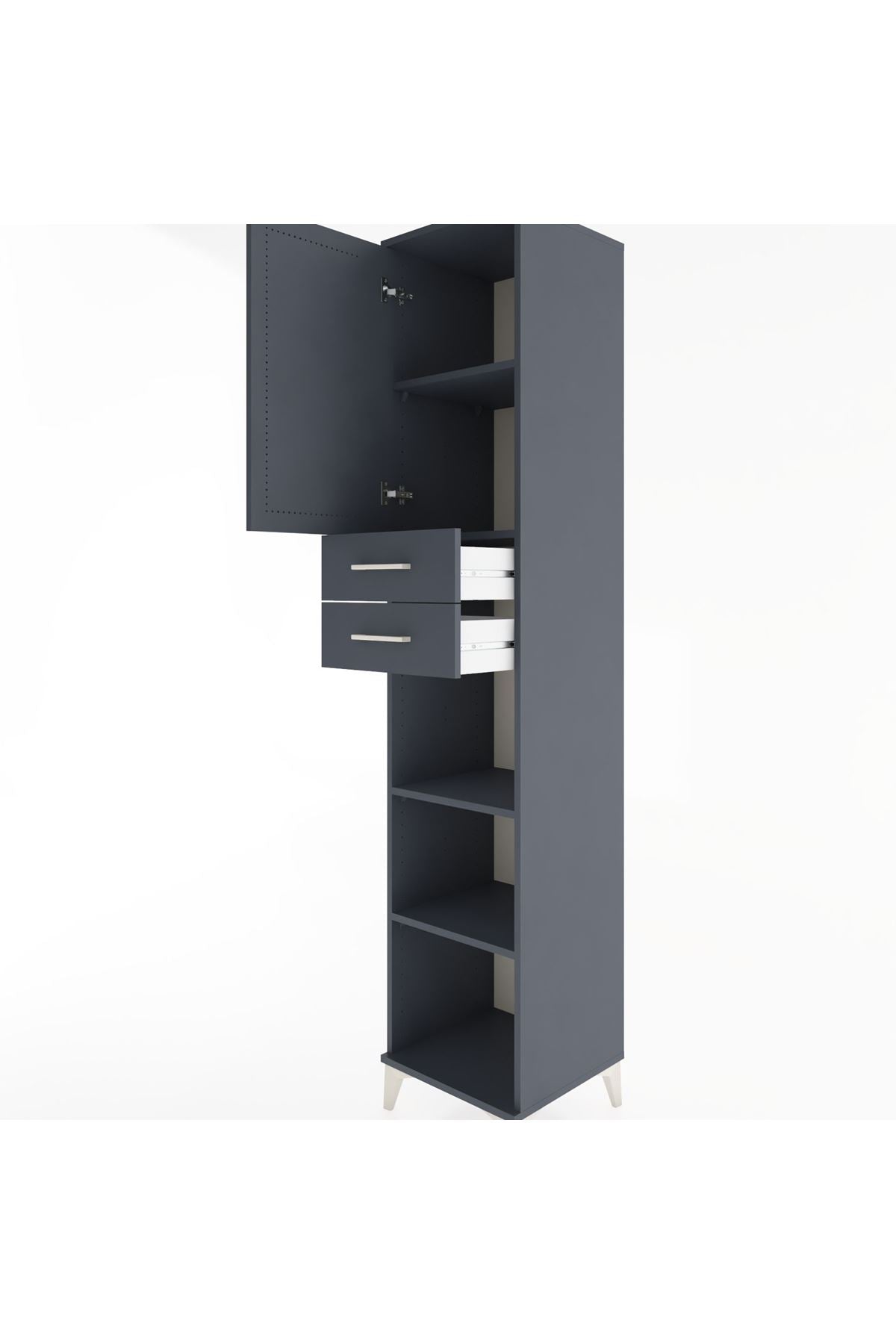 Hyperion Dolap 4 Raflı 2 Çekmeceli Tek Kapaklı 44x44x221 - S61M237V5B