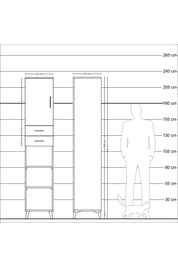 Hyperion Dolap 4 Raflı 2 Çekmeceli Tek Kapaklı 44x44x221 - S61M237V7B