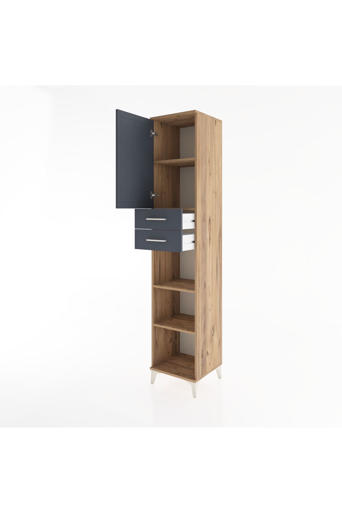 Hyperion Dolap 4 Raflı 2 Çekmeceli Tek Kapaklı 44x44x221 - S61M237V8B