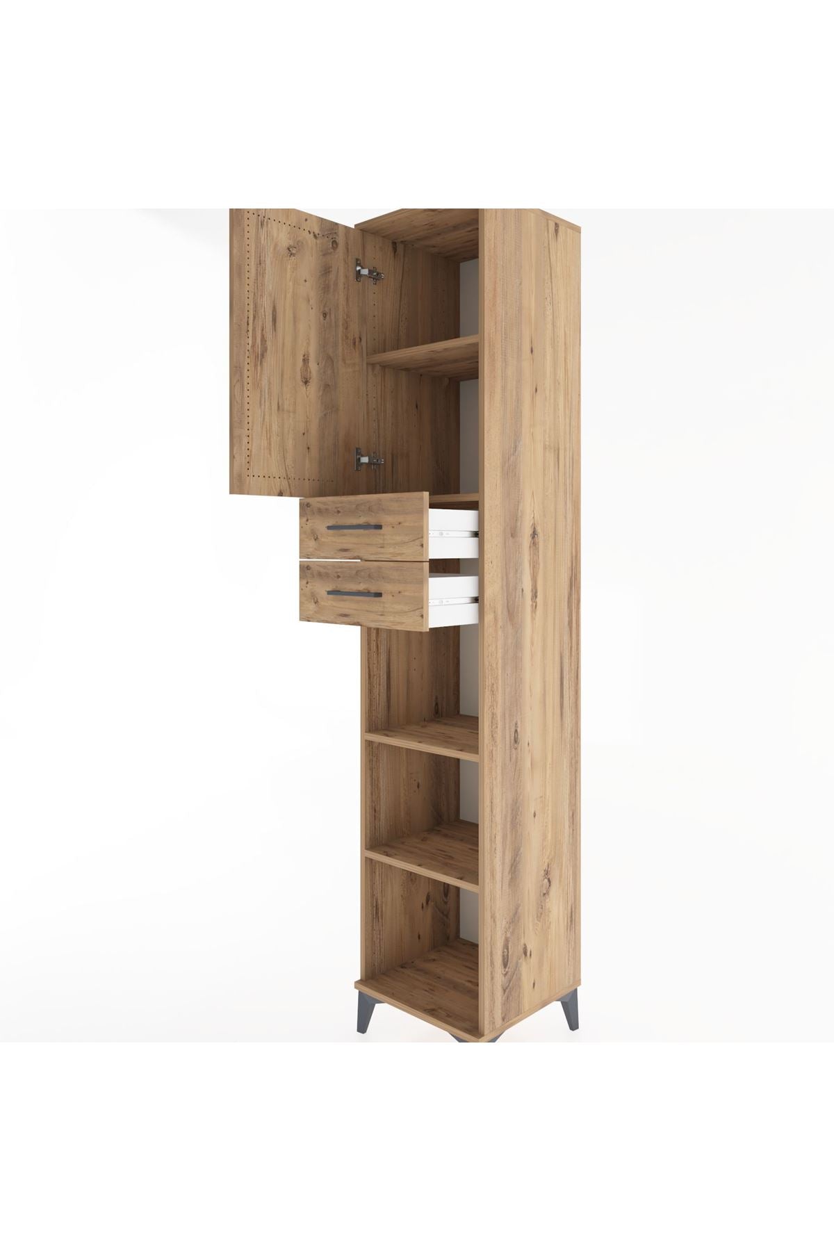 Hyperion Dolap 4 Raflı 2 Çekmeceli Tek Kapaklı 44x44x221 - S61M237V9B