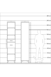 Hyperion Dolap 4 Raflı 2 Çekmeceli 44x44x221 - S61M242V1B