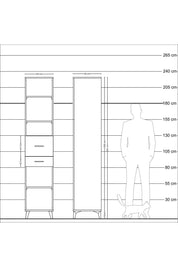 Hyperion Dolap 4 Raflı 2 Çekmeceli 44x44x221 - S61M243V8B