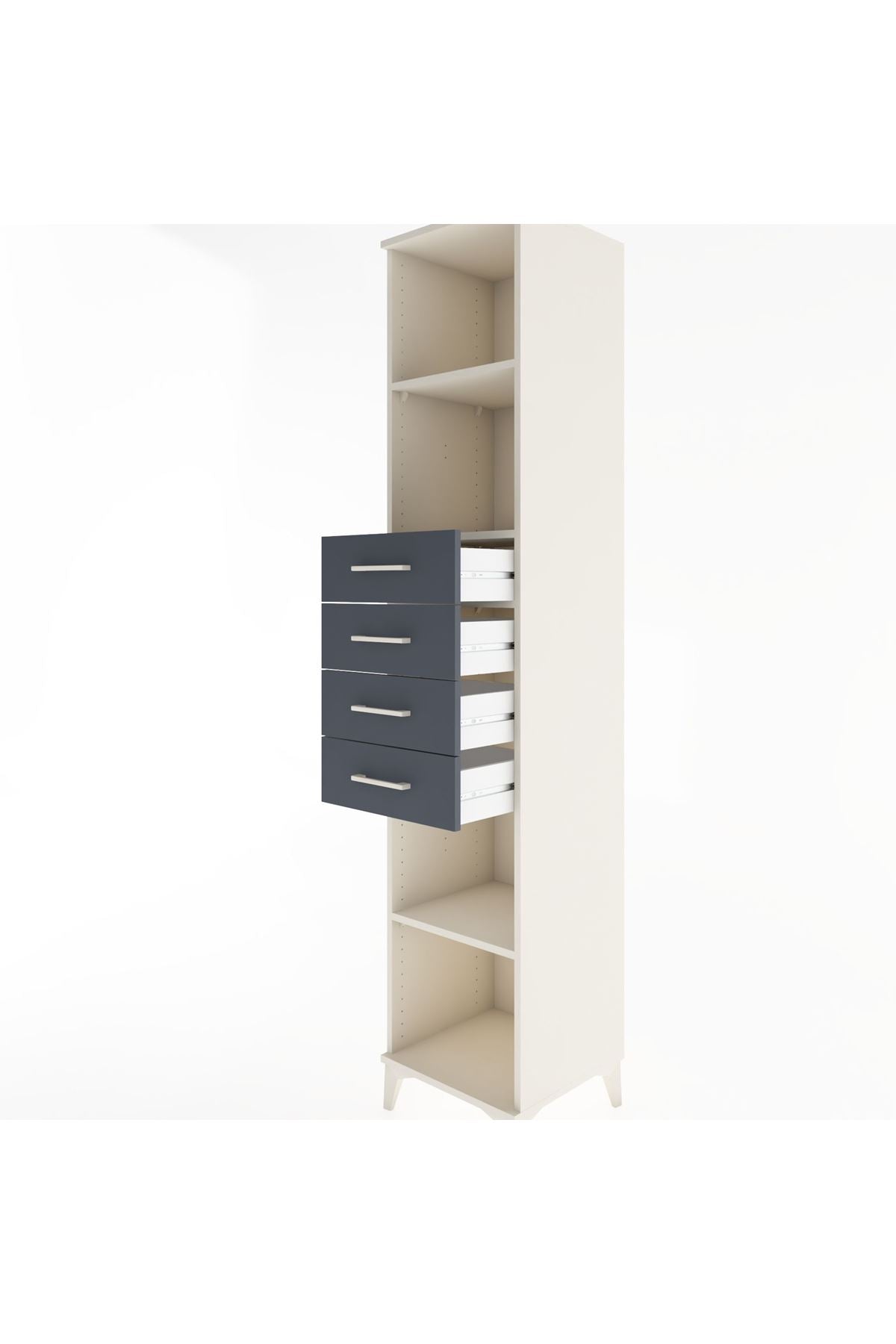 Hyperion Dolap 3 Raflı 4 Çekmeceli 44x44x221 - S61M244V2B