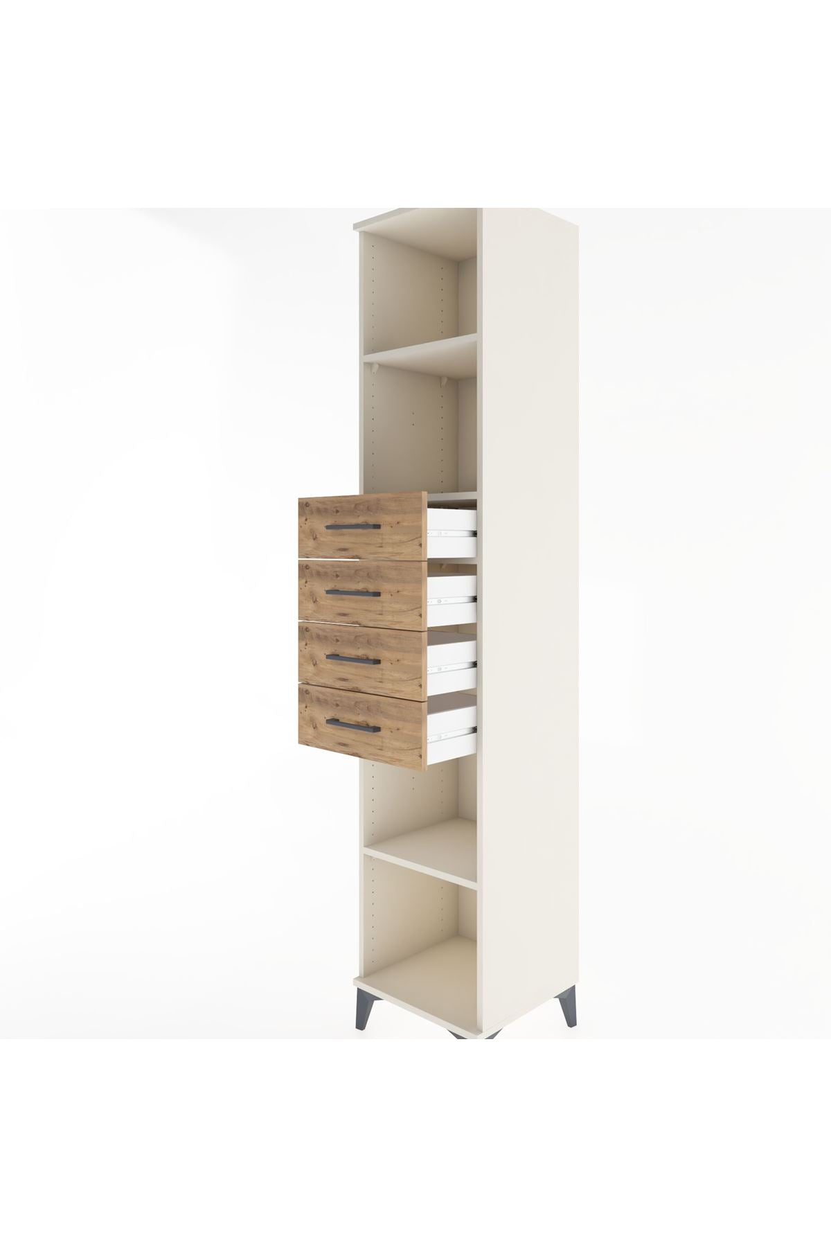 Hyperion Dolap 3 Raflı 4 Çekmeceli 44x44x221 - S61M244V3B