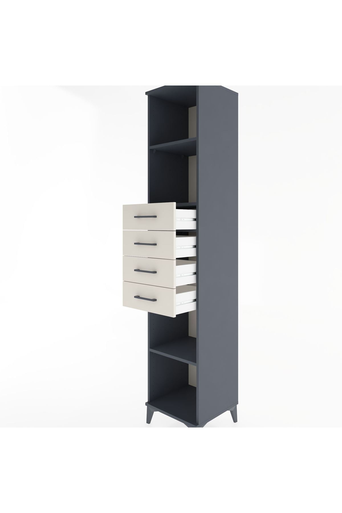 Hyperion Dolap 3 Raflı 4 Çekmeceli 44x44x221 - S61M244V4B