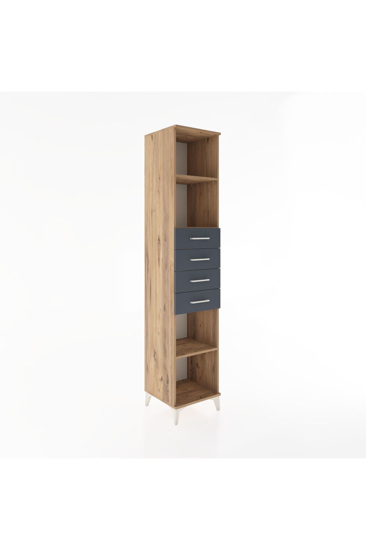 Hyperion Dolap 3 Raflı 4 Çekmeceli 44x44x221 - S61M244V8B