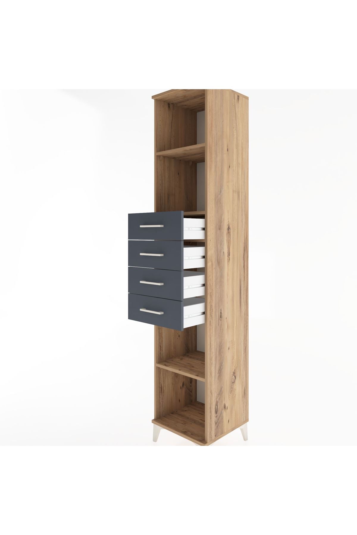 Hyperion Dolap 3 Raflı 4 Çekmeceli 44x44x221 - S61M244V8B