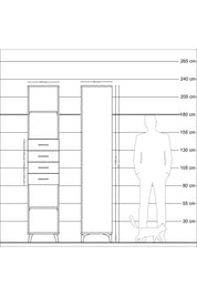 Hyperion Dolap 3 Raflı 4 Çekmeceli 44x44x221 - S61M244V9B