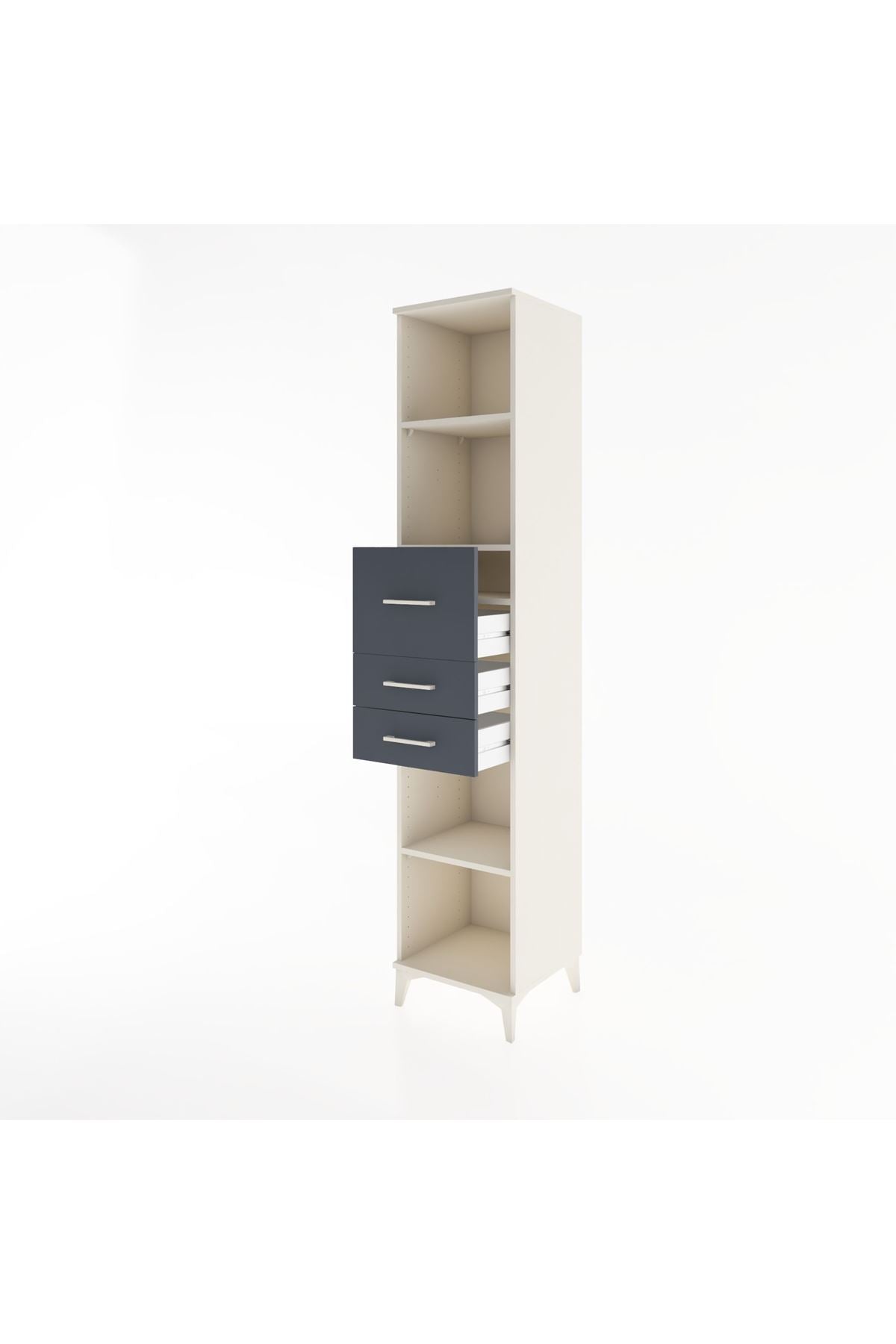 Hyperion Dolap 4 Raflı 3 Çekmeceli 44x44x221 - S61M246V2B
