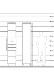 Hyperion Dolap 4 Raflı 3 Çekmeceli 44x44x221 - S61M246V3B