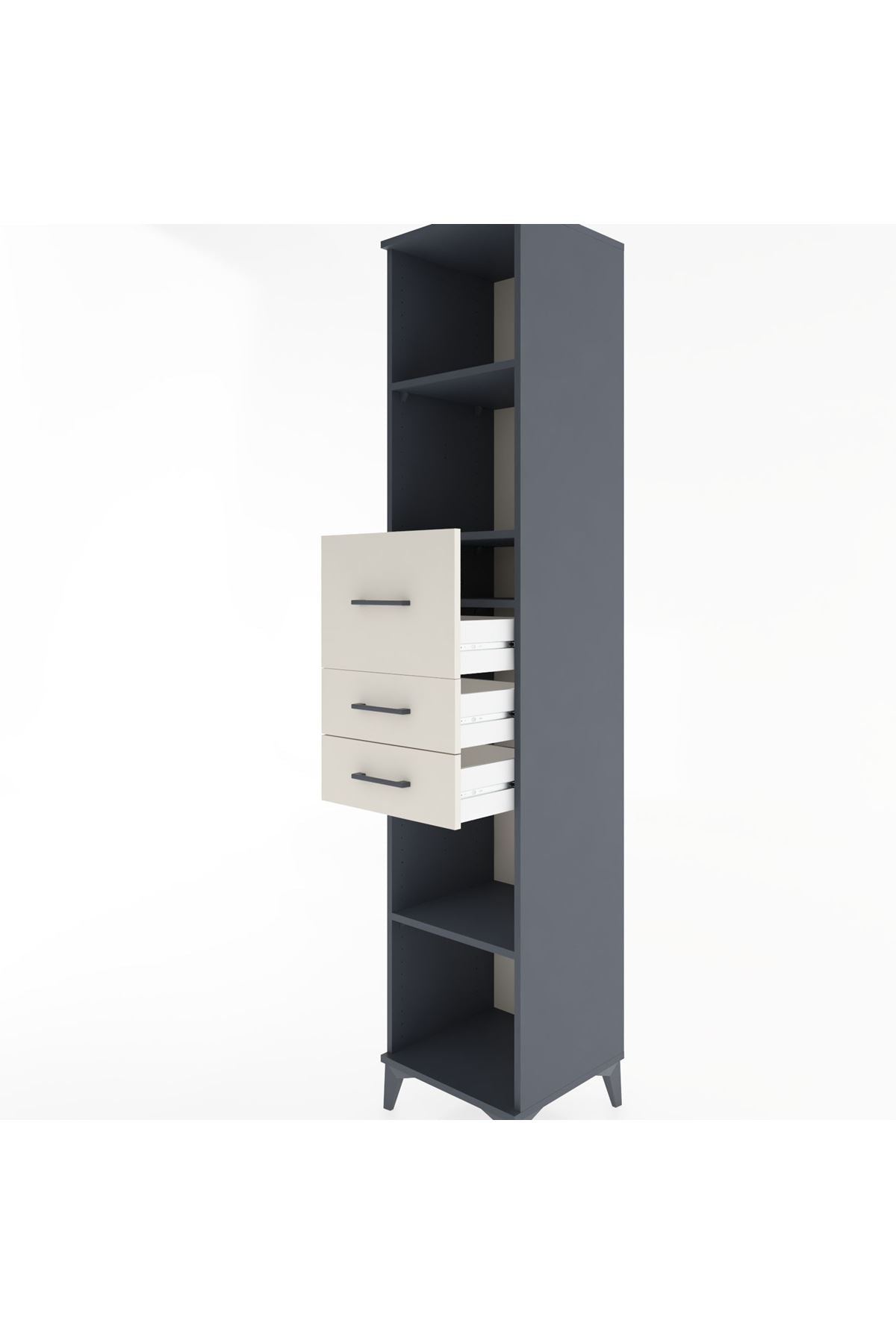 Hyperion Dolap 4 Raflı 3 Çekmeceli 44x44x221 - S61M246V4B