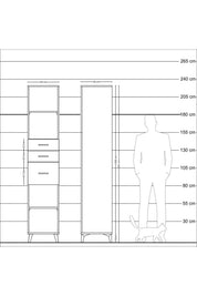 Hyperion Dolap 3 Raflı 3 Çekmeceli 44x44x221 - S61M247V5B