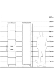 Hyperion Dolap 4 Raflı 2 Çekmeceli 44x44x221 - S61M248V7B