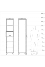 Hyperion Dolap 4 Raflı 2 Çekmeceli 44x44x221 - S61M249V9B