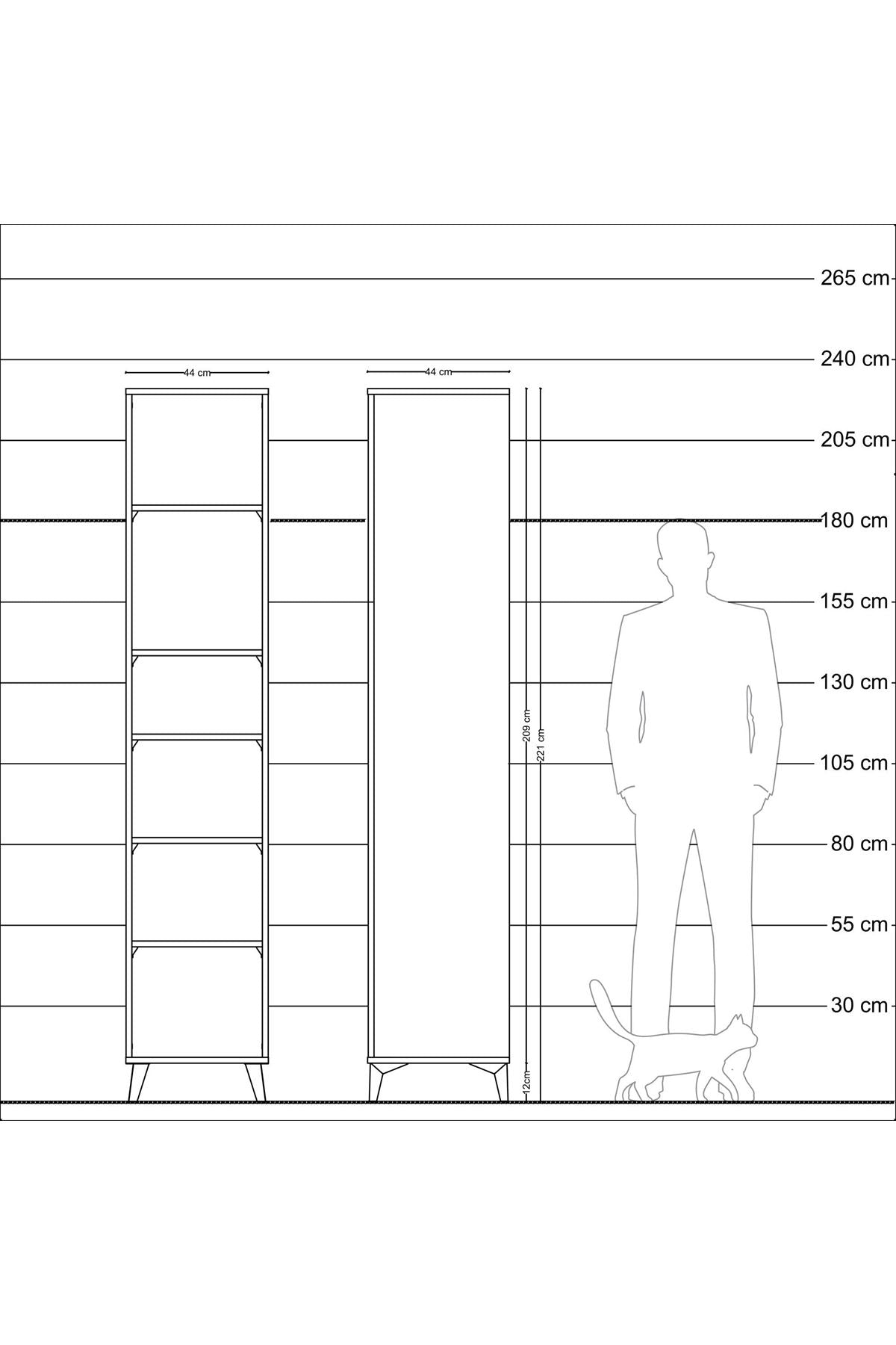 Hyperion Dolap 5 Raflı 44x44x221 Aytaşı-Antrasit