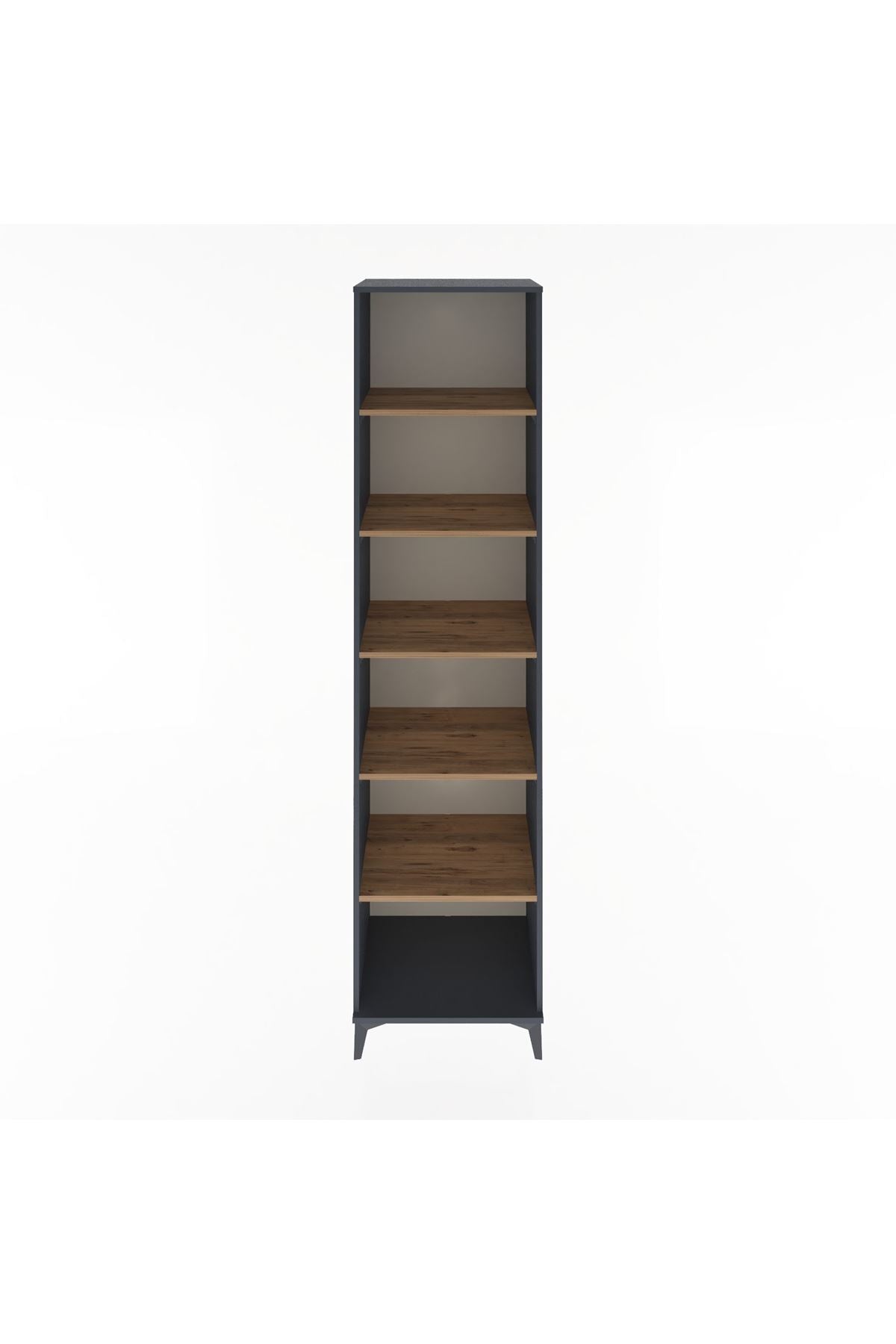 Hyperion Dolap 5 Raflı 60x44x243 Antrasit-Çam