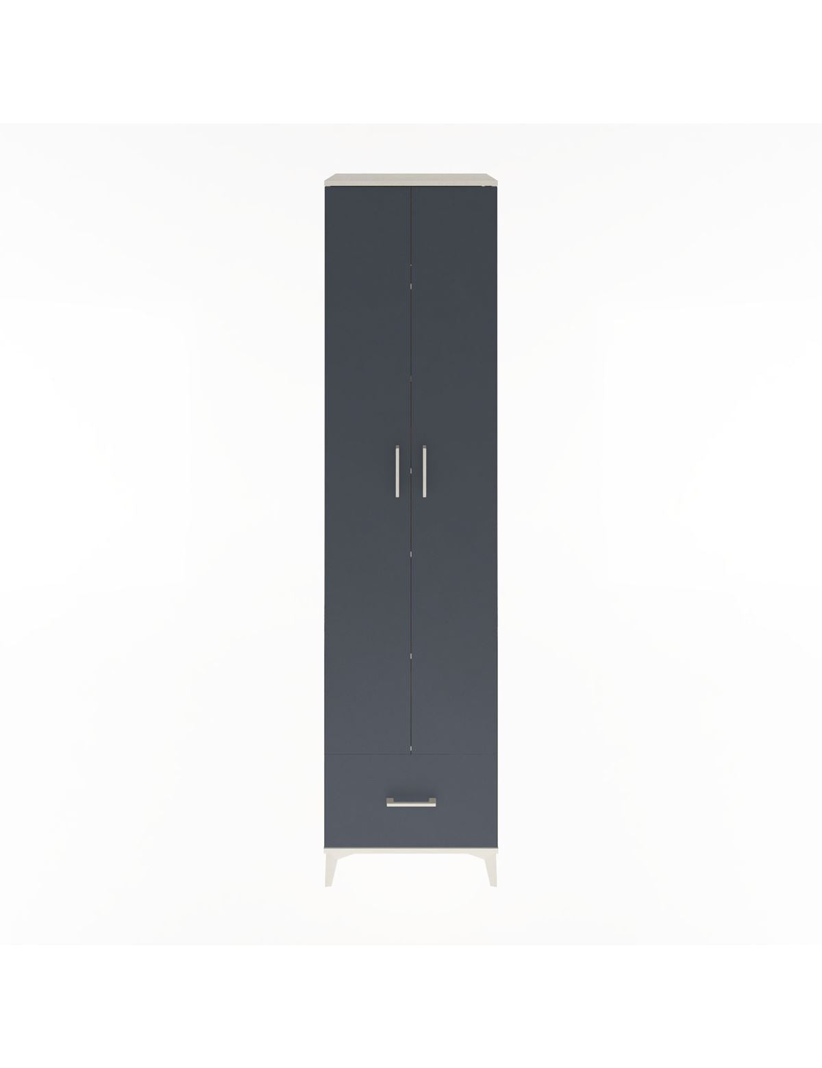 Hyperion Dolap 6 Raflı Tek Çekmeceli 2 Kapaklı 60x44x243 Aytaşı-Antrasit