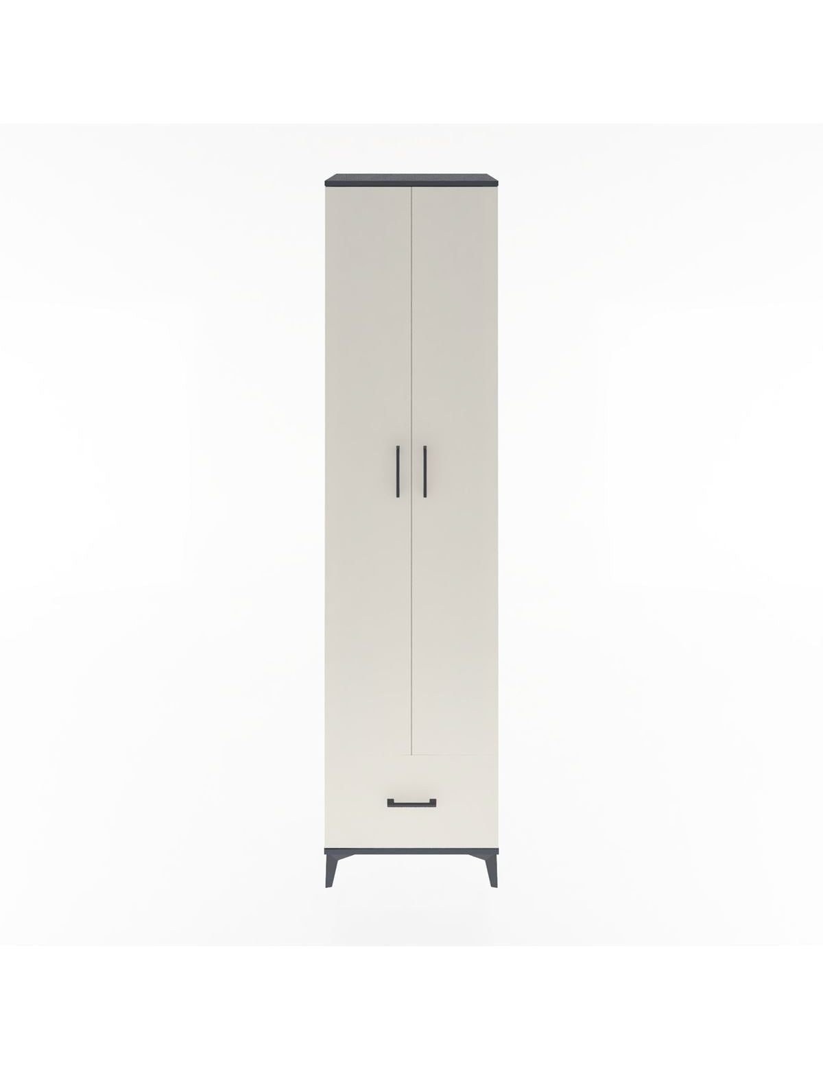 Hyperion Dolap 6 Raflı Tek Çekmeceli 2 Kapaklı 60x44x243 Antrasit-Aytaşı