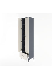 Hyperion Dolap 6 Raflı Tek Çekmeceli 2 Kapaklı 60x44x243 Antrasit-Aytaşı