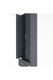 Hyperion Dolap 6 Raflı Tek Çekmeceli 2 Kapaklı 60x44x243 Antrasit-Antrasit