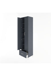 Hyperion Dolap 6 Raflı Tek Çekmeceli 2 Kapaklı 60x44x243 Antrasit-Antrasit