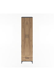 Hyperion Dolap 6 Raflı Tek Çekmeceli 2 Kapaklı 60x44x243 Antrasit-Çam