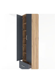 Hyperion Dolap 6 Raflı Tek Çekmeceli 2 Kapaklı 60x44x243 Çam-Antrasit