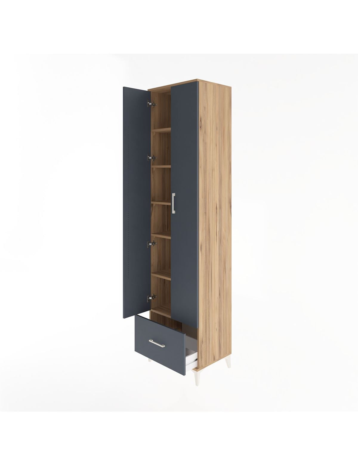 Hyperion Dolap 6 Raflı Tek Çekmeceli 2 Kapaklı 60x44x243 - S65M002V8B