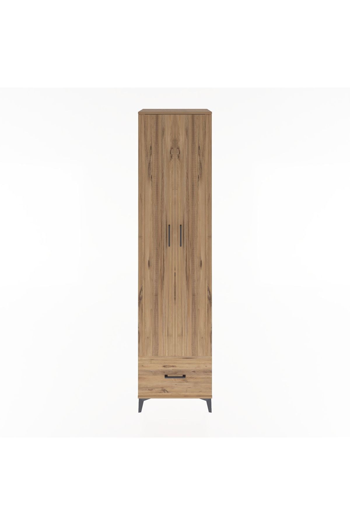 Hyperion Dolap 6 Raflı Tek Çekmeceli 2 Kapaklı 60x44x243 Çam-Çam