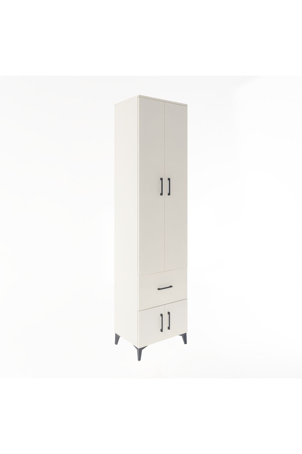 Hyperion Dolap 5 Raflı Tek Çekmeceli 4 Kapaklı 60x44x243 Aytaşı-Aytaşı