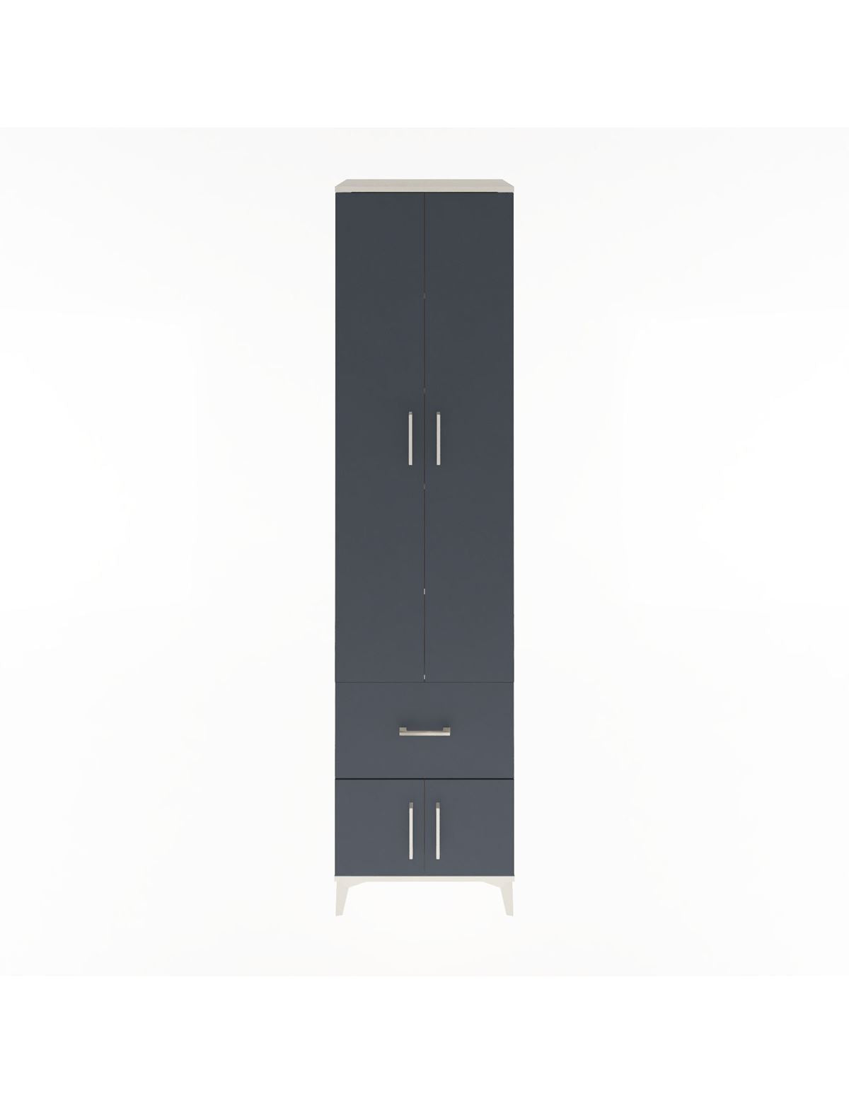 Hyperion Dolap 5 Raflı Tek Çekmeceli 4 Kapaklı 60x44x243 Aytaşı-Antrasit