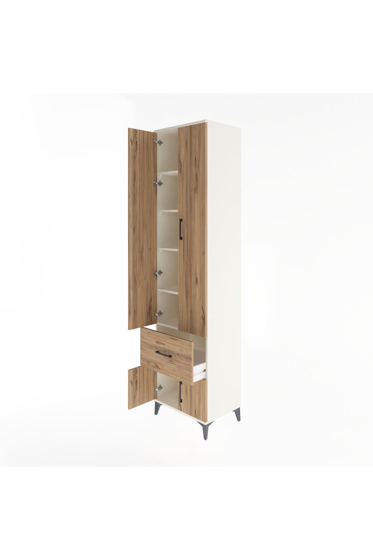 Hyperion Dolap 5 Raflı Tek Çekmeceli 4 Kapaklı 60x44x243 Aytaşı-Çam