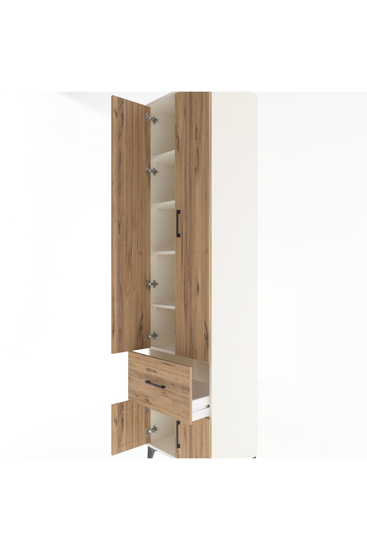 Hyperion Dolap 5 Raflı Tek Çekmeceli 4 Kapaklı 60x44x243 Aytaşı-Çam