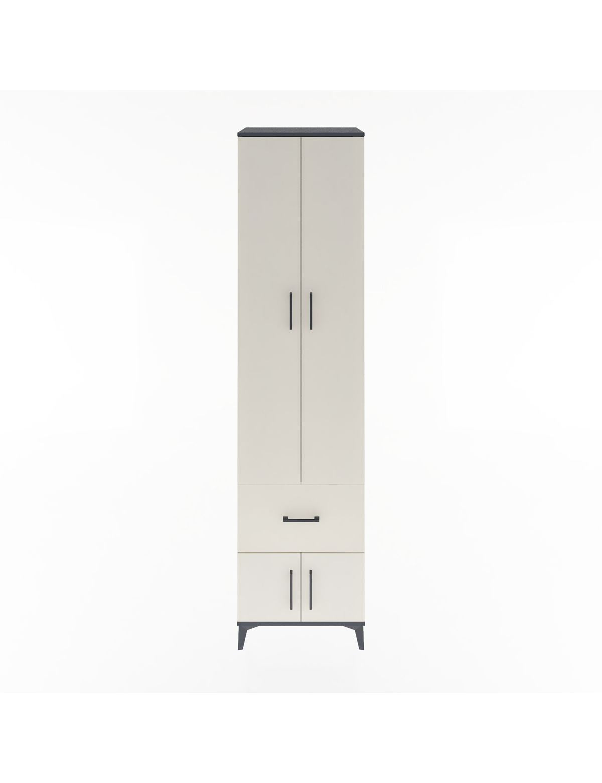 Hyperion Dolap 5 Raflı Tek Çekmeceli 4 Kapaklı 60x44x243 Antrasit-Aytaşı