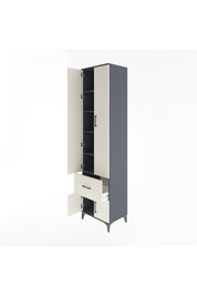 Hyperion Dolap 5 Raflı Tek Çekmeceli 4 Kapaklı 60x44x243 Antrasit-Aytaşı