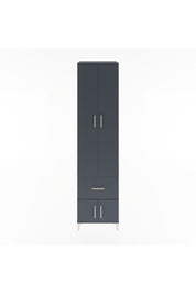 Hyperion Dolap 5 Raflı Tek Çekmeceli 4 Kapaklı 60x44x243 Antrasit-Antrasit