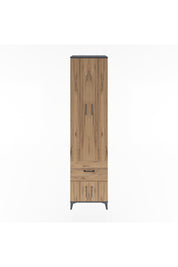 Hyperion Dolap 5 Raflı Tek Çekmeceli 4 Kapaklı 60x44x243 Antrasit-Çam