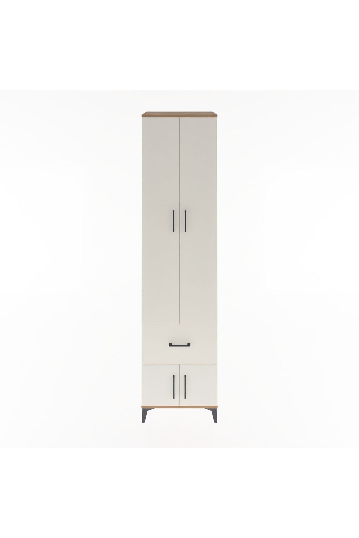 Hyperion Dolap 5 Raflı Tek Çekmeceli 4 Kapaklı 60x44x243 Çam-Aytaşı