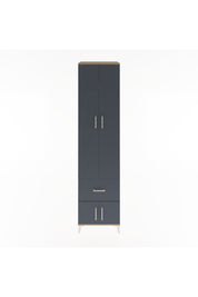 Hyperion Dolap 5 Raflı Tek Çekmeceli 4 Kapaklı 60x44x243 Çam-Antrasit