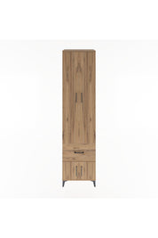 Hyperion Dolap 5 Raflı Tek Çekmeceli 4 Kapaklı 60x44x243 Çam-Çam