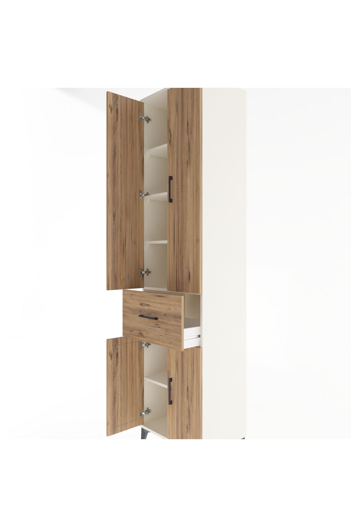 Hyperion Dolap 5 Raflı Tek Çekmeceli 4 Kapaklı 60x44x243 Aytaşı-Çam