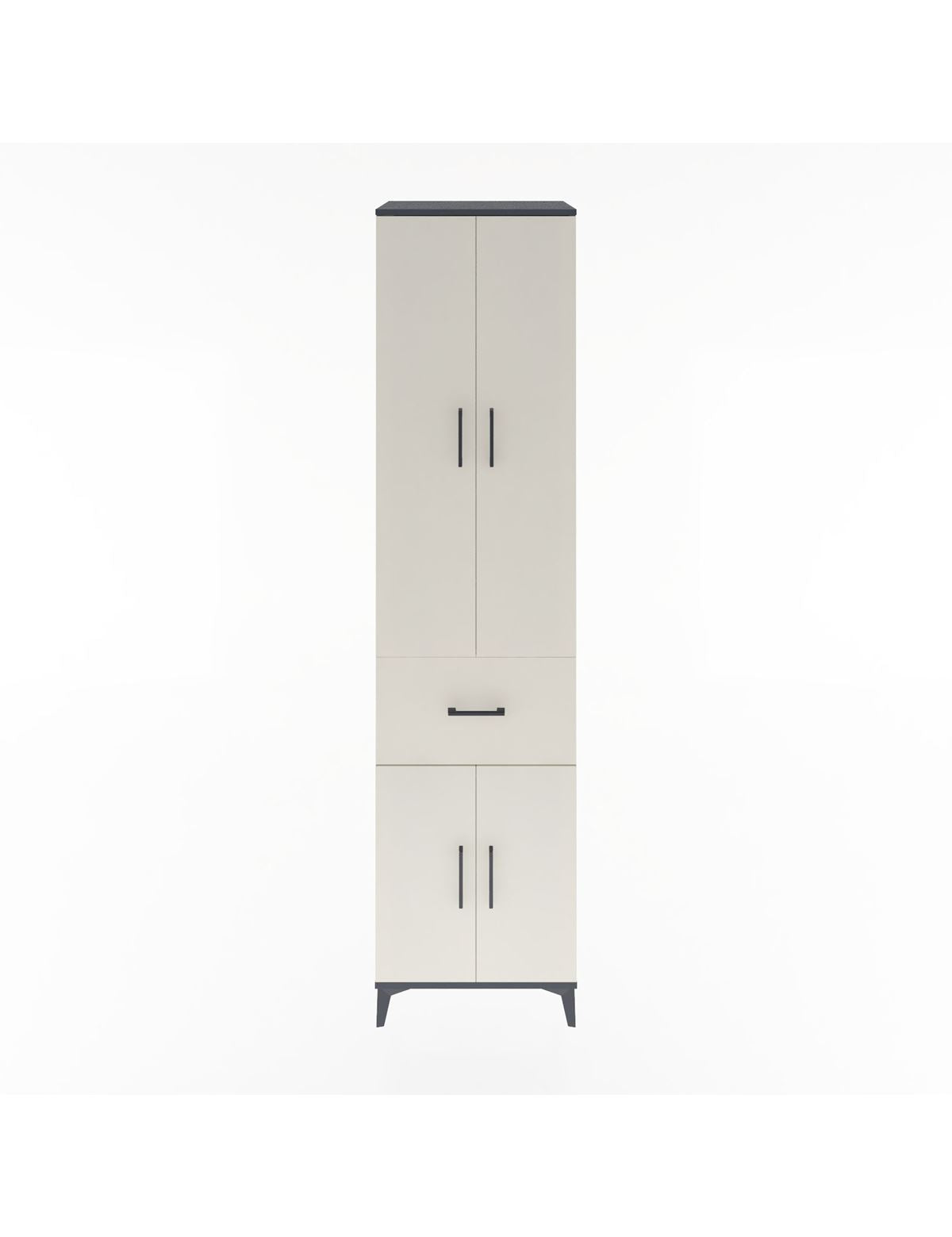 Hyperion Dolap 5 Raflı Tek Çekmeceli 4 Kapaklı 60x44x243 Antrasit-Aytaşı