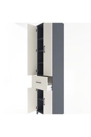 Hyperion Dolap 5 Raflı Tek Çekmeceli 4 Kapaklı 60x44x243 Antrasit-Aytaşı