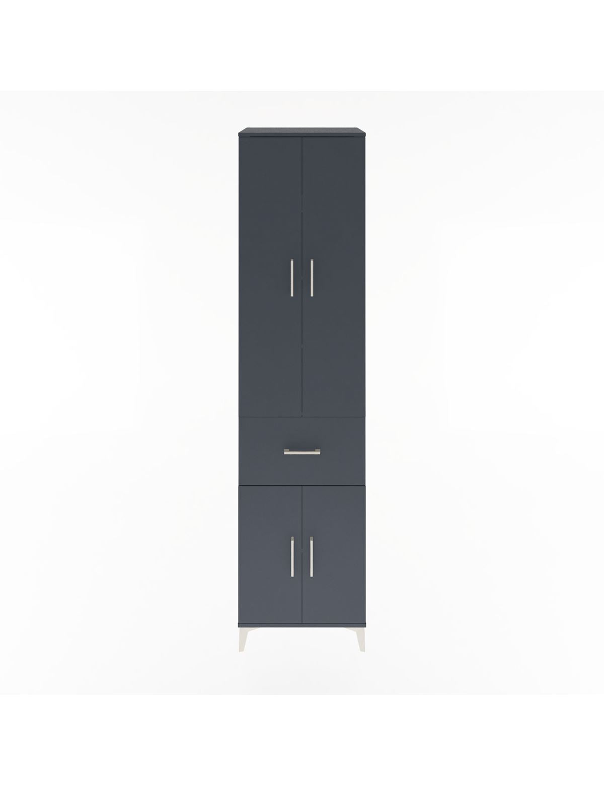 Hyperion Dolap 5 Raflı Tek Çekmeceli 4 Kapaklı 60x44x243 Antrasit-Antrasit