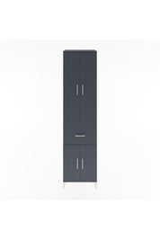 Hyperion Dolap 5 Raflı Tek Çekmeceli 4 Kapaklı 60x44x243 Antrasit-Antrasit